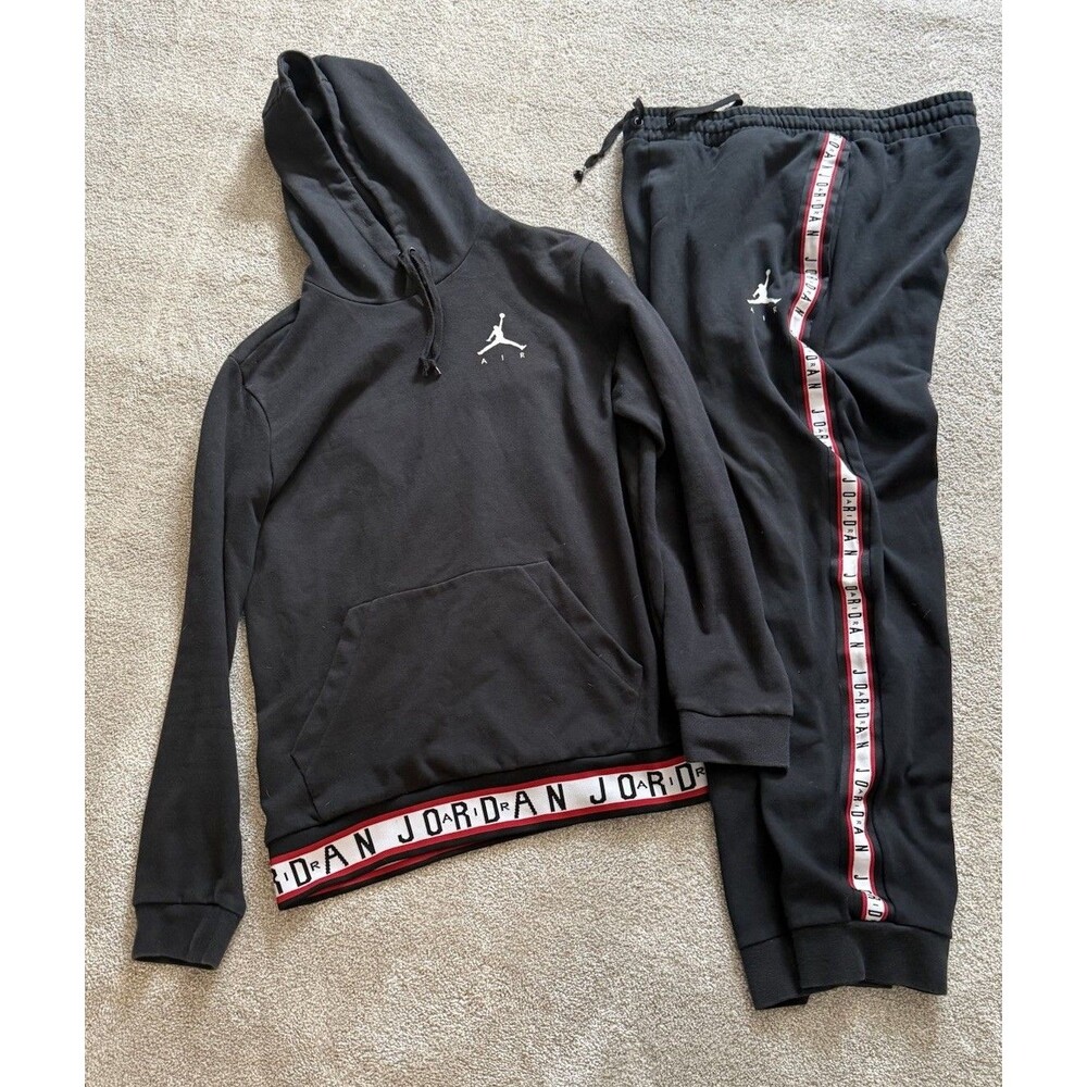 Air Jordan Jumpman Men’s Sweatsuit Size Medium Black Hoodie & Sweatpants